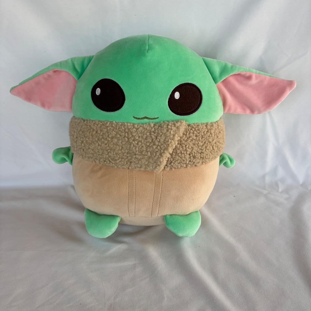 Star Wars Mandalorian Grogu Baby Yoda Plush 10 Inch Stuffed Animal Toy Green Tan
